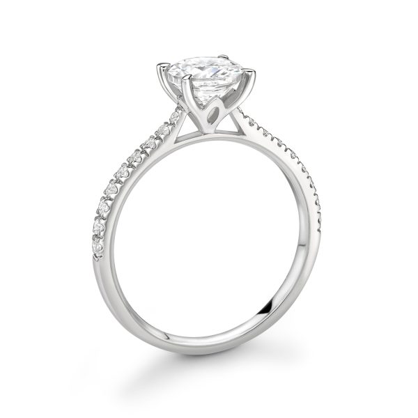 Stella Natural Round Diamond Sidestone Ring