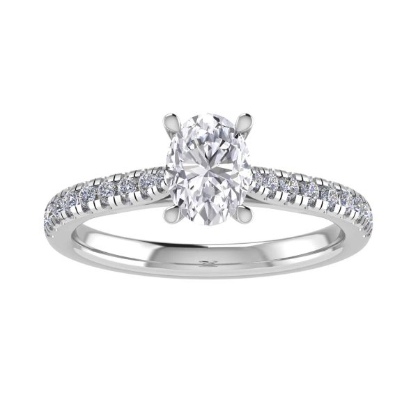 Stella Lab Grown Oval Diamond Sidestone Ring