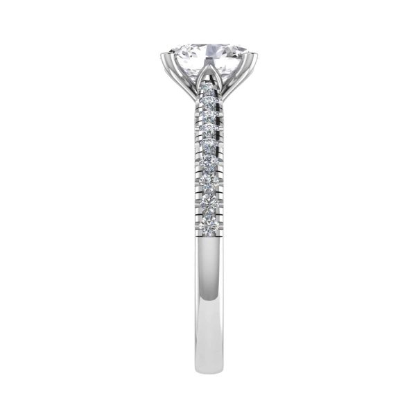 Stella Natural Oval Diamond Sidestone Ring