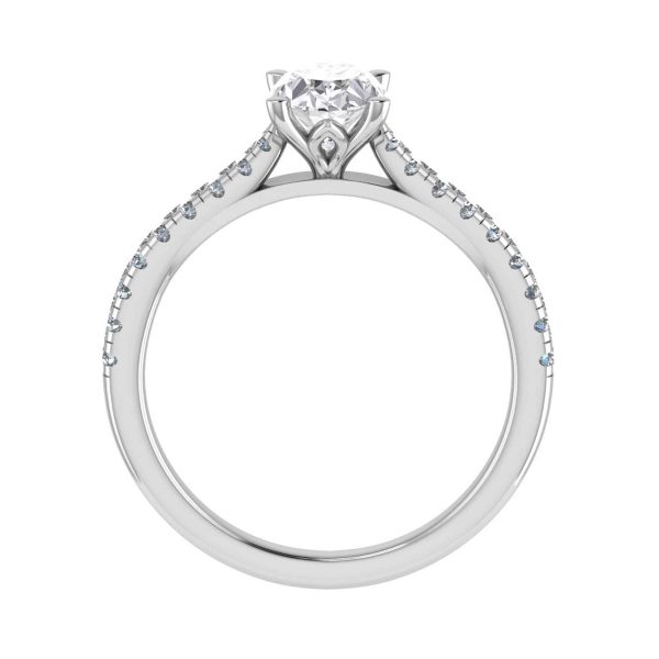 Stella Lab Grown Oval Diamond Sidestone Ring