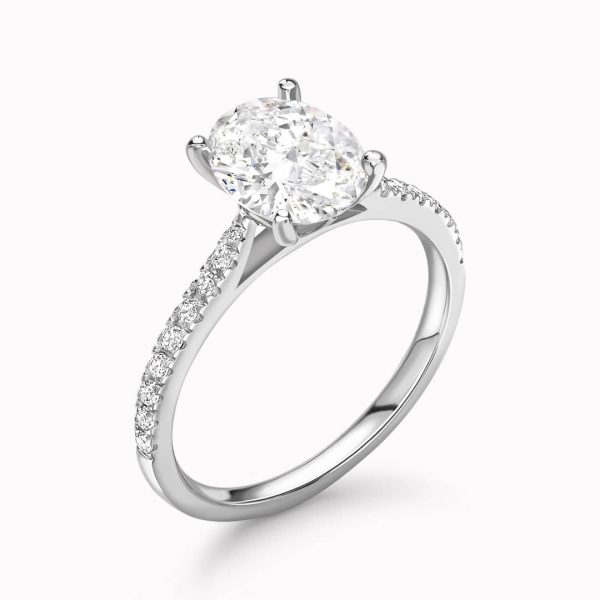 Stella Lab Grown Oval Diamond Sidestone Ring