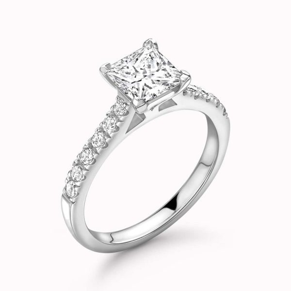 Sydney Lab Grown Princess Diamond Sidestone Ring