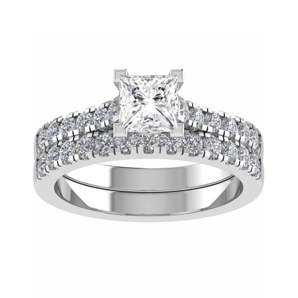 Sydney Lab Grown Princess Diamond Sidestone Ring