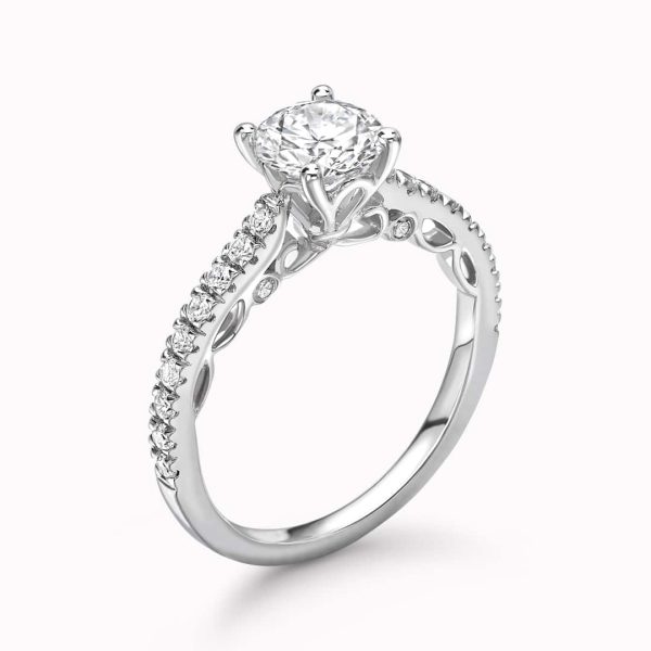 Talia Lab Grown Round Diamond Sidestone Ring