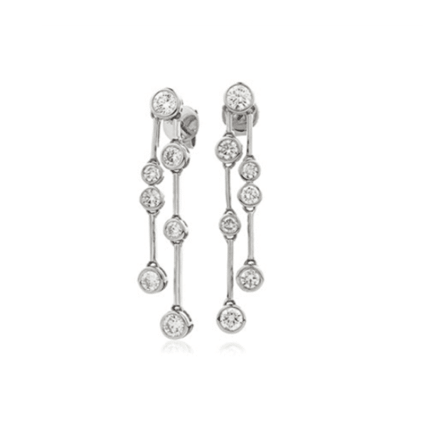 1.40ct Diamond Set Bubble Drop Earring in 18ct White Gold