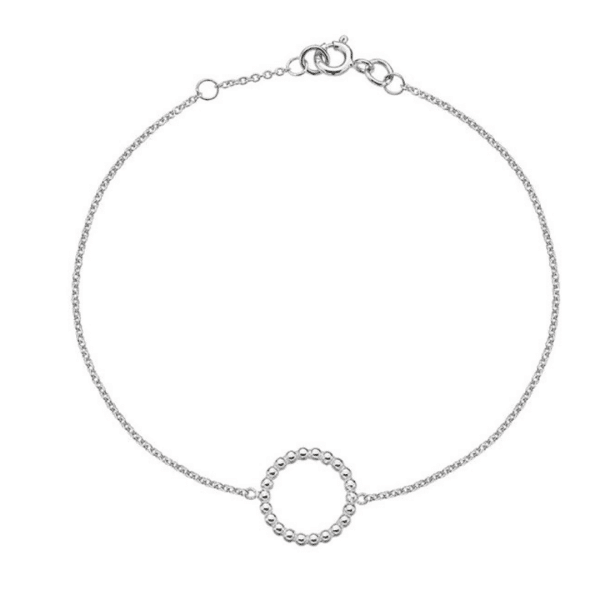 9ct White Gold Beaded Circle Bracelet