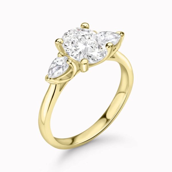 Valencia Lab Grown Oval Diamond Trilogy Ring
