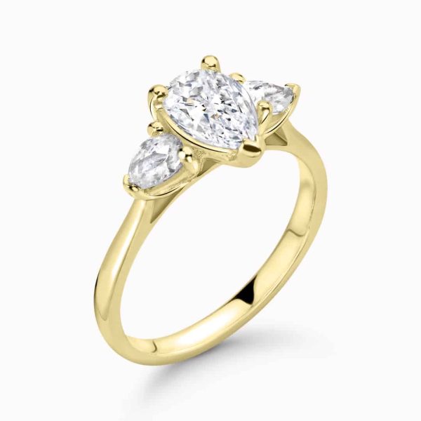 Jasmine Natural Pear Diamond Trilogy Ring