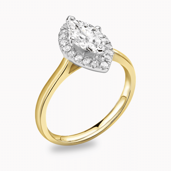 Havana Lab Grown Marquise Halo Ring