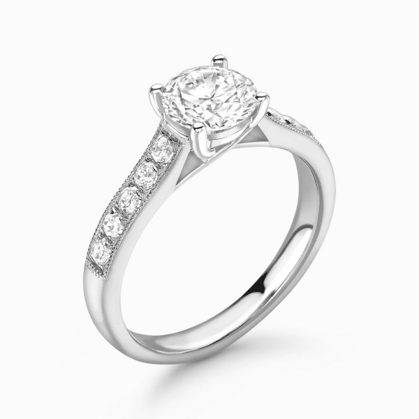 Oslo Lab Grown Round Diamond Sidestone Ring