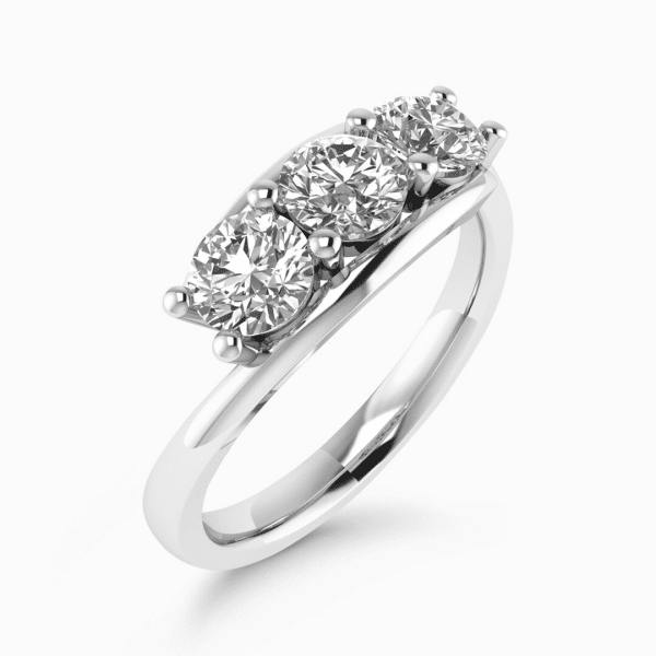Heather Natural Round Diamond Trilogy Ring