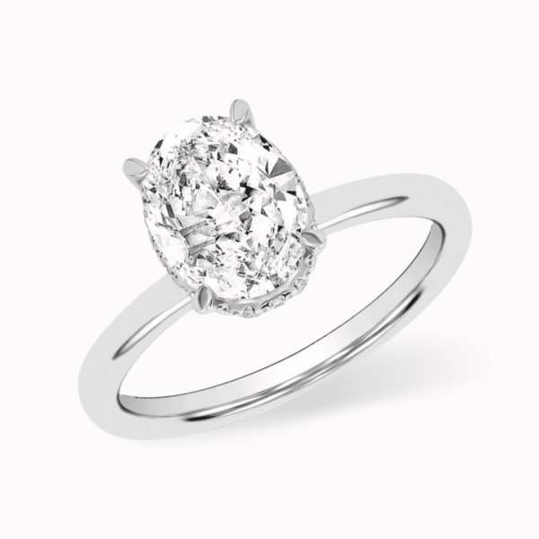 Elizabeth Lab Grown Oval Diamond Halo Ring