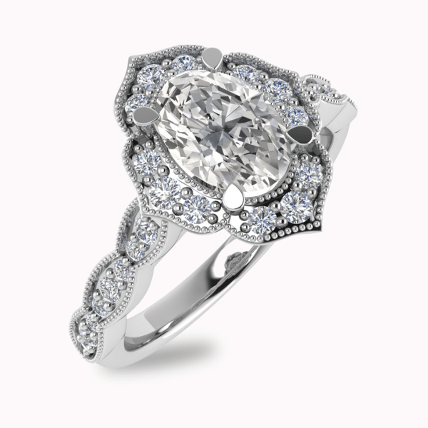 Piper Natural Oval Diamond Vintage Ring