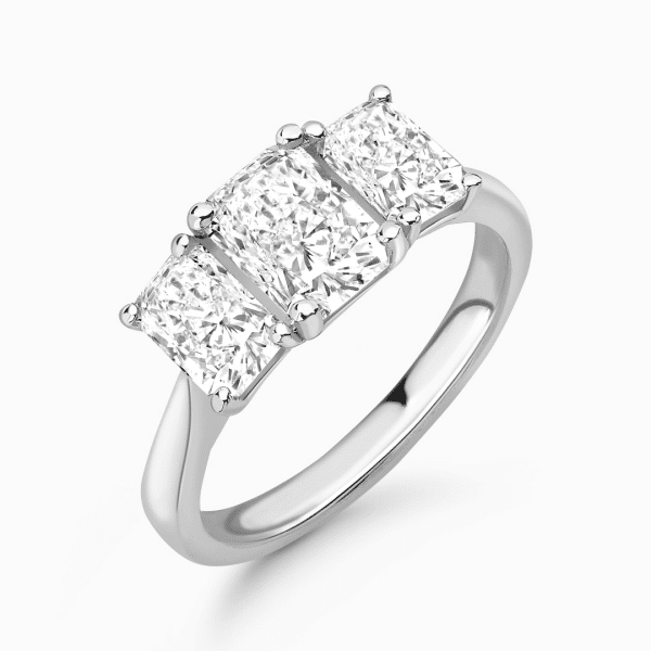 Cairo Lab Grown Radiant Diamond Trilogy Ring