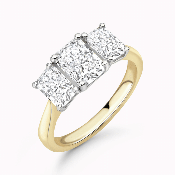 Cairo Lab Grown Radiant Diamond Trilogy Ring