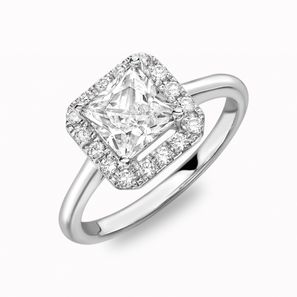 Capella Lab Grown Princess Diamond Halo Ring