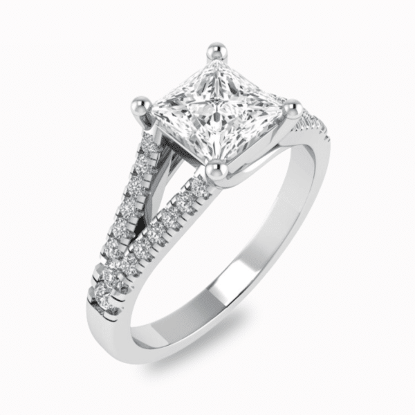 Sienna Lab Grown Princess Diamond Sidestone Ring