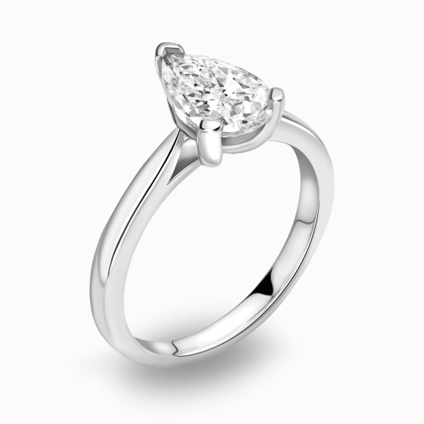 Naomi Lab Grown Pear Diamond Solitaire Ring