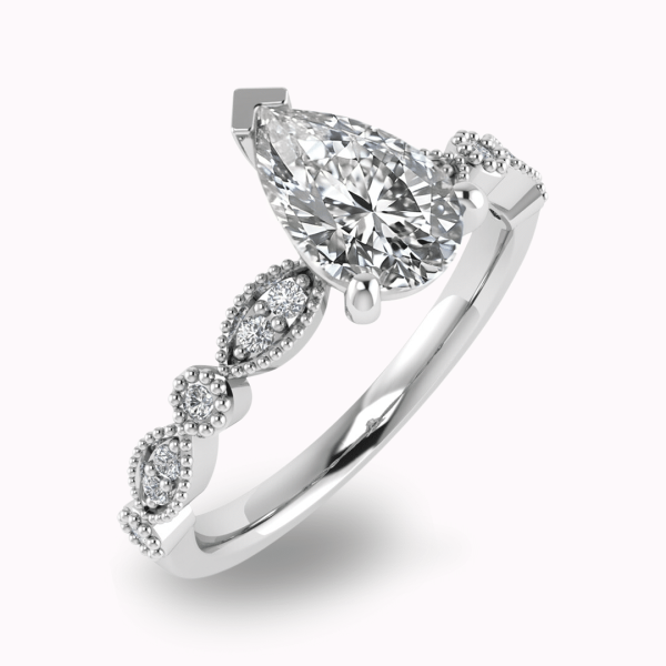 Primrose Lab Grown Pear Diamond Vintage Ring