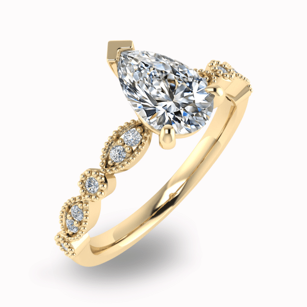 Primrose Lab Grown Pear Diamond Vintage Ring