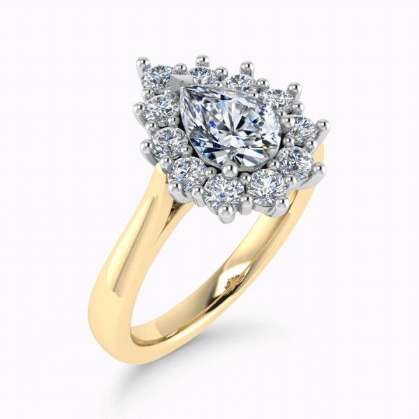 Alma Lab Grown Pear Diamond Halo Ring