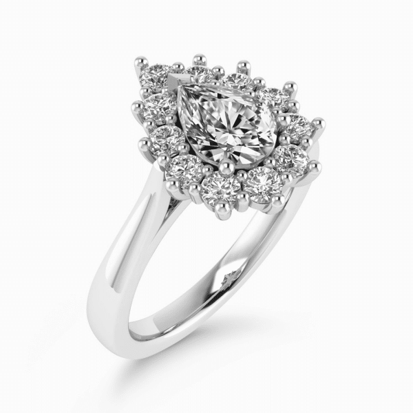 Alma Lab Grown Pear Diamond Halo Ring