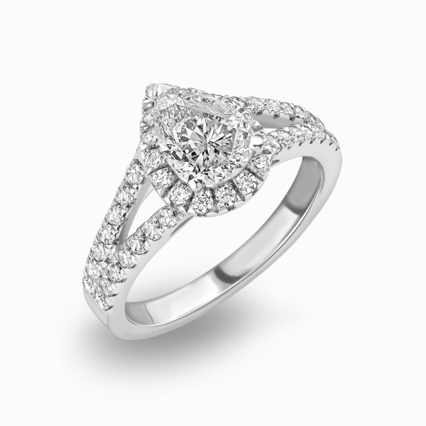 Astra Lab Grown Pear Diamond Halo Ring