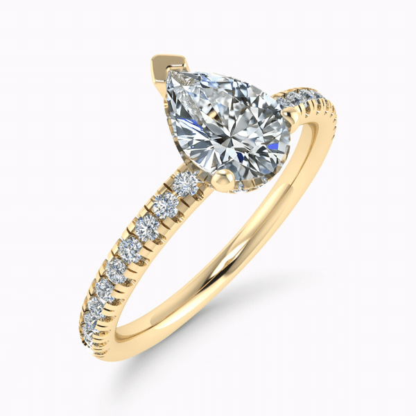Elizabeth Lab Grown Pear Diamond Halo Ring