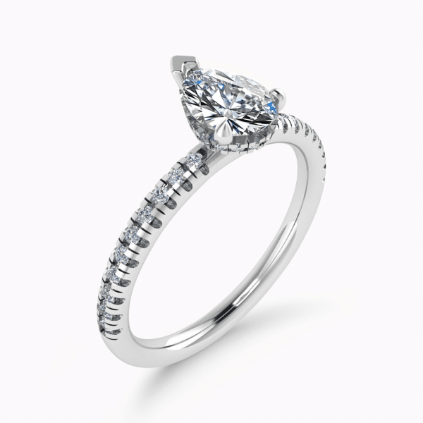 Elizabeth Lab Grown Pear Diamond Halo Ring