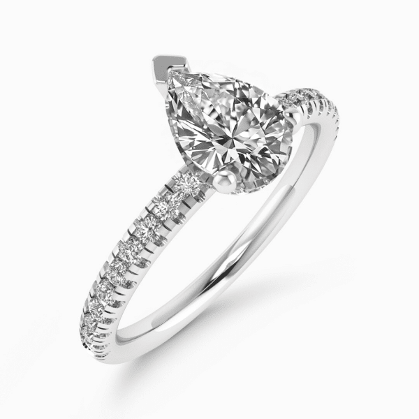 Elizabeth Lab Grown Pear Diamond Halo Ring