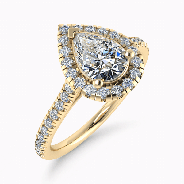Paris Lab Grown Pear Diamond Halo Ring