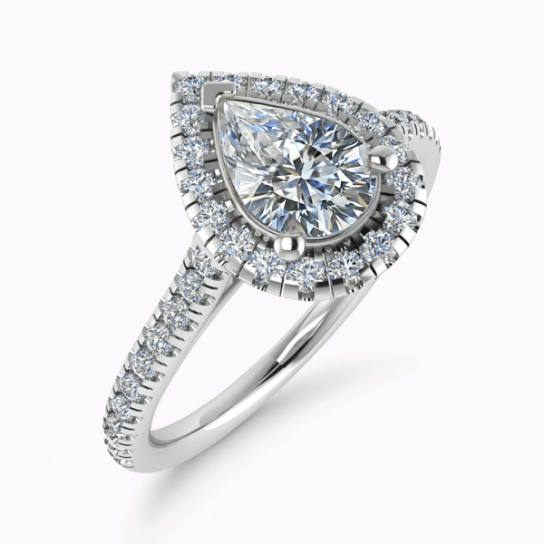 Paris Lab Grown Pear Diamond Halo Ring