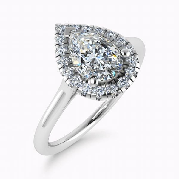 Havana Lab Grown Pear Diamond Halo Ring
