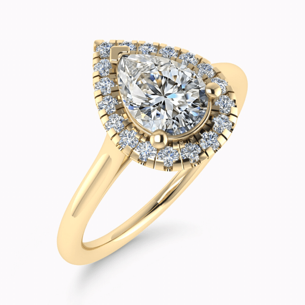 Havana Lab Grown Pear Diamond Halo Ring