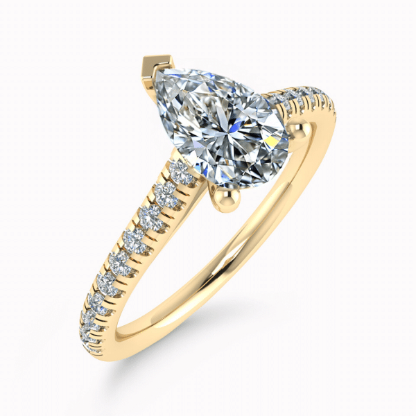 Jade Lab Grown Pear Diamond Sidestone Ring