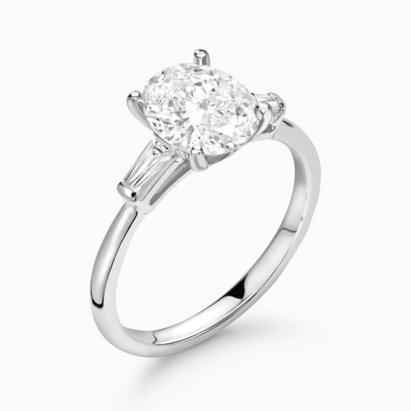 Marla Lab Grown Oval Diamond Trilogy Ring