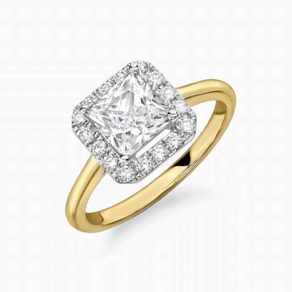 Capella Lab Grown Princess Diamond Halo Ring