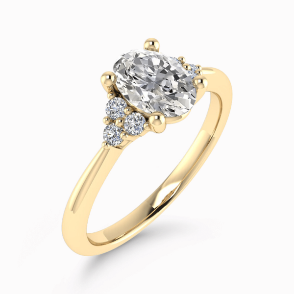 Duchess Lab Grown Oval Diamond Sidestone Ring