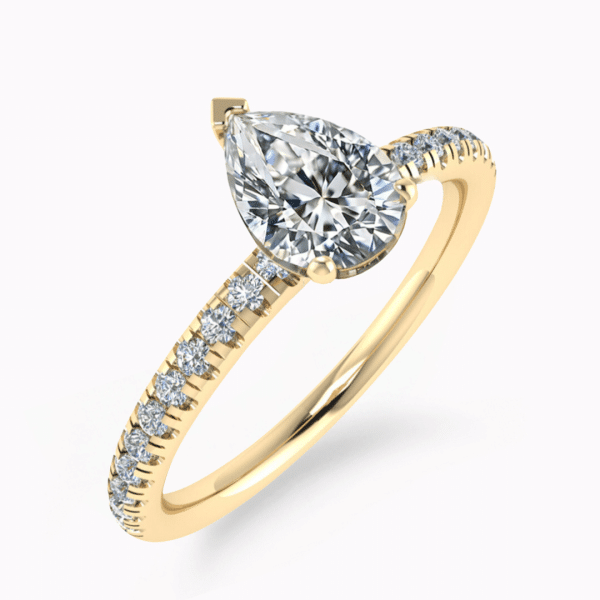 Brooklyn Lab Grown Pear Diamond Sidestone Ring