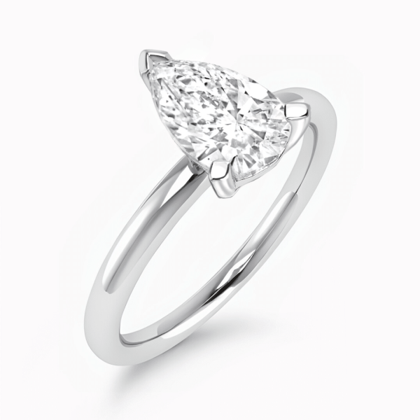 Elegance Lab Grown Pear Diamond Solitaire Ring