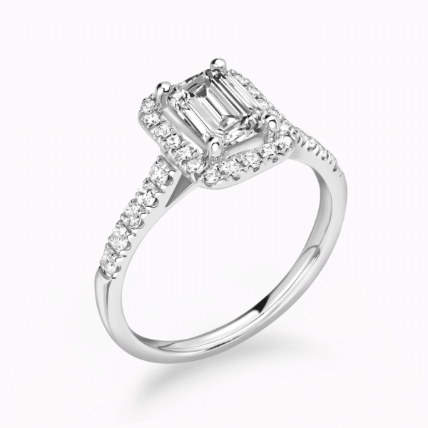 Paris Lab Grown Emerald Diamond Halo Ring