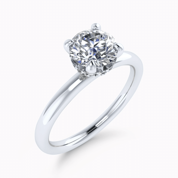 Olivia Lab Grown Round Diamond Hidden Halo Ring