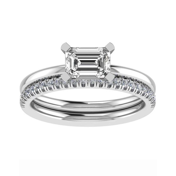 Venice Natural Emerald Diamond Solitaire Ring