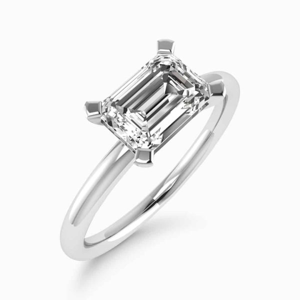 Venice Lab Grown Emerald Diamond Solitaire Ring