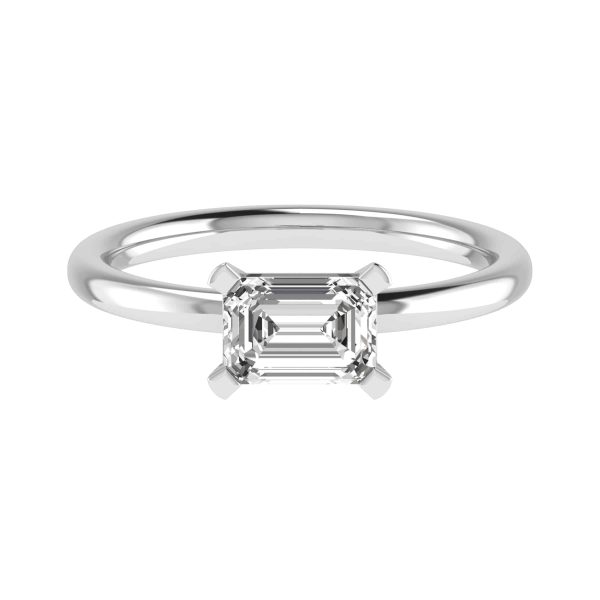Venice Natural Emerald Diamond Solitaire Ring