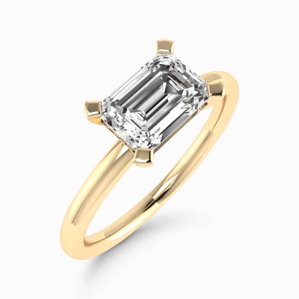 Venice Lab Grown Emerald Diamond Solitaire Ring