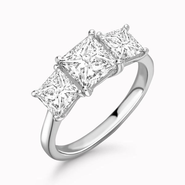 Venus Lab Grown Princess Diamond Trilogy Ring