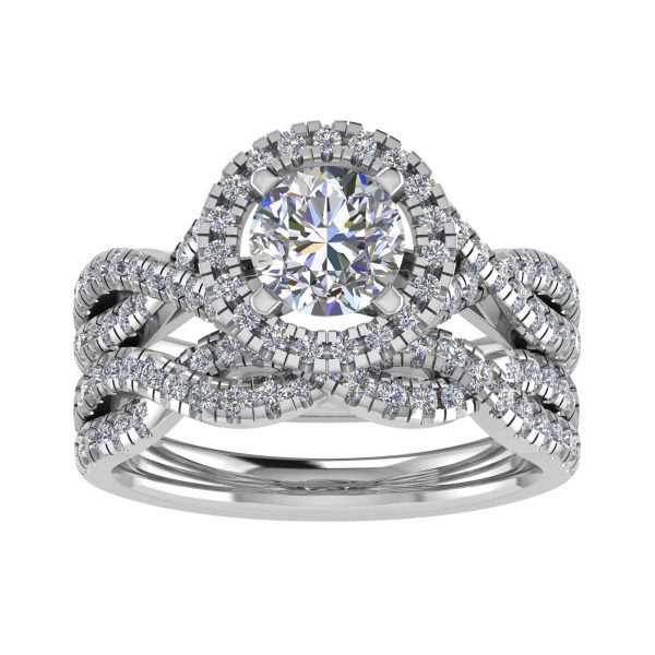 Violet Natural Round Diamond Halo Ring