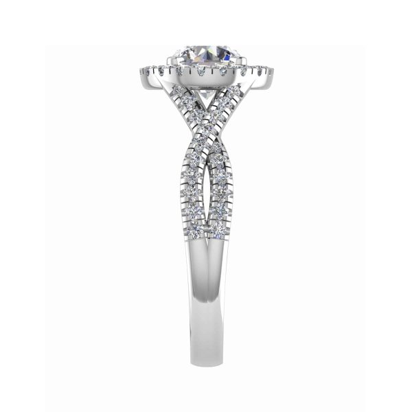 Violet Natural Round Diamond Halo Ring