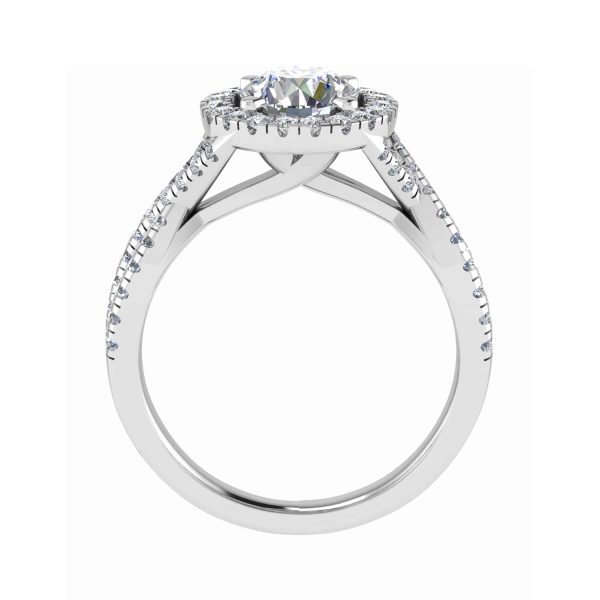 Violet Natural Round Diamond Halo Ring